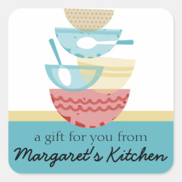 Geschenkkochplatten Geschenk-Etikett Quadratischer Aufkleber