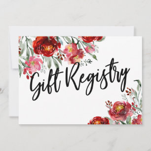 Geschenkliste Burgunderrote Blumen Beilage Save The Date