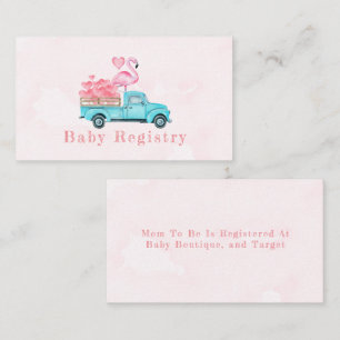 Geschenkliste für Baby-Party mit Vintage-LKW und r Visitenkarte
