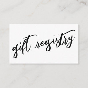 Geschenkliste in lässiger Handschrift Schwarz und Begleitkarte