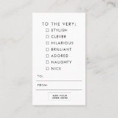 Geschenkmarke für kundenspezifisches Branding | Ve Visitenkarte (Rückseite)