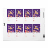 Geschenkmarke für Rentiere aquamarin (von und nach (Vorne)