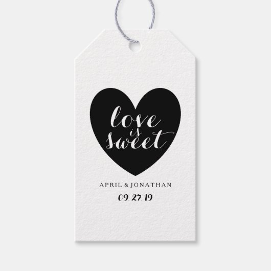 Geschenkmarke - Liebe ist süß Geschenkanhänger (Vorderseite)