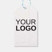 Geschenkmarke mit blauem und weißem Twine Geschenkanhänger (Vorderseite)