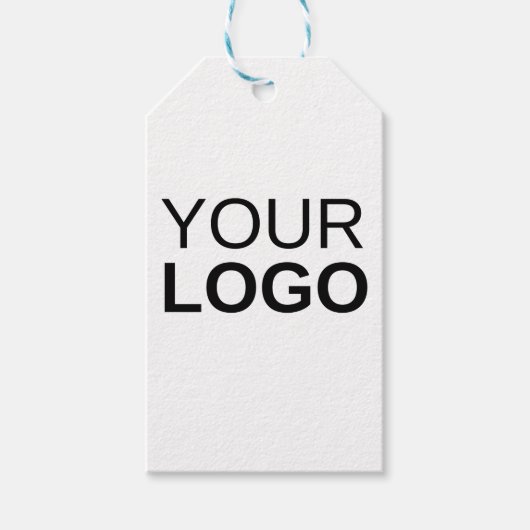 Geschenkmarke mit blauer und weißer Zeichenkette Geschenkanhänger (Vorderseite)