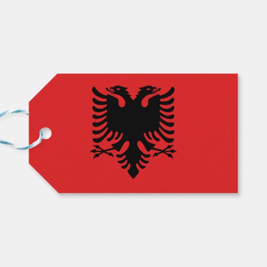 Geschenkmarke mit der Flagge Albaniens Geschenkanhänger (Rückseite Horizontal)