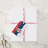 Geschenkmarke mit der Flagge Serbiens Geschenkanhänger (Mit Garn)