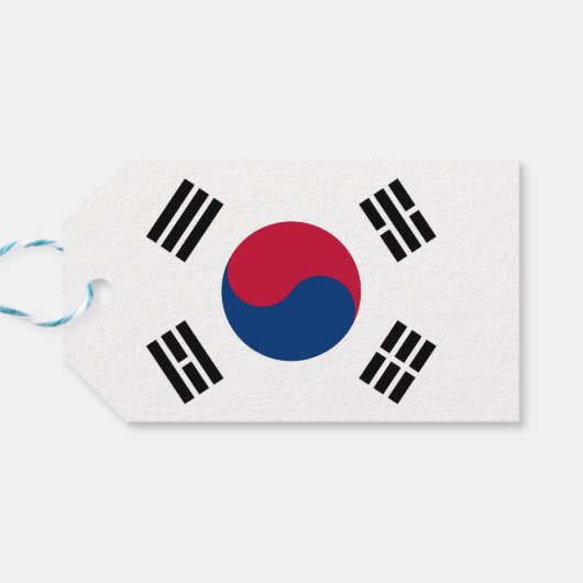 Geschenkmarke mit der Flagge Südkoreas Geschenkanhänger (Rückseite Horizontal)