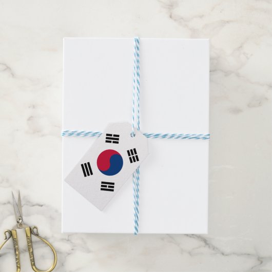 Geschenkmarke mit der Flagge Südkoreas Geschenkanhänger (Mit Garn)