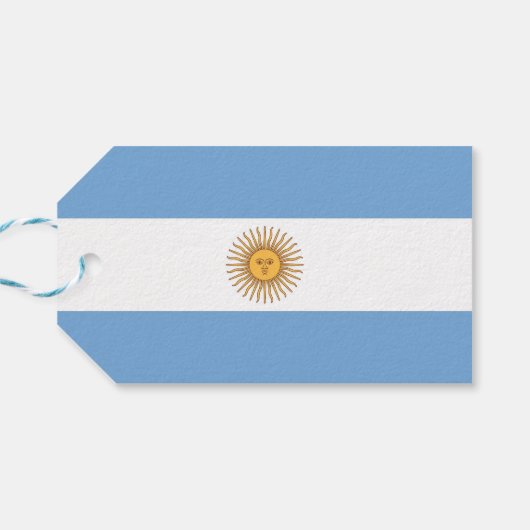Geschenkmarke mit Flagge Argentiniens Geschenkanhänger (Rückseite Horizontal)