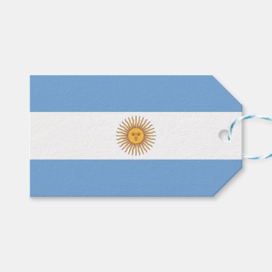Geschenkmarke mit Flagge Argentiniens Geschenkanhänger (Vorderseite (Horizontal))
