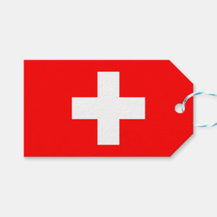 Geschenkmarke mit Flagge der Schweiz Geschenkanhänger