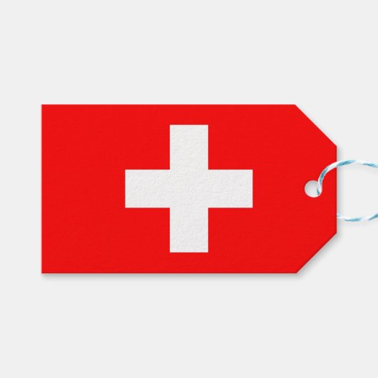 Geschenkmarke mit Flagge der Schweiz Geschenkanhänger (Vorderseite (Horizontal))