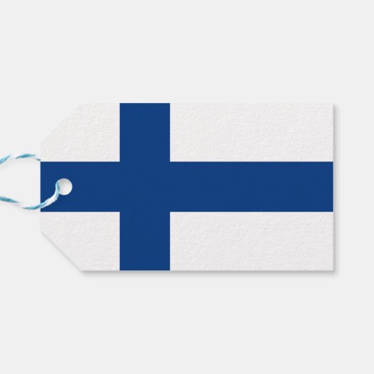 Geschenkmarke mit Flagge Finnlands Geschenkanhänger (Rückseite Horizontal)
