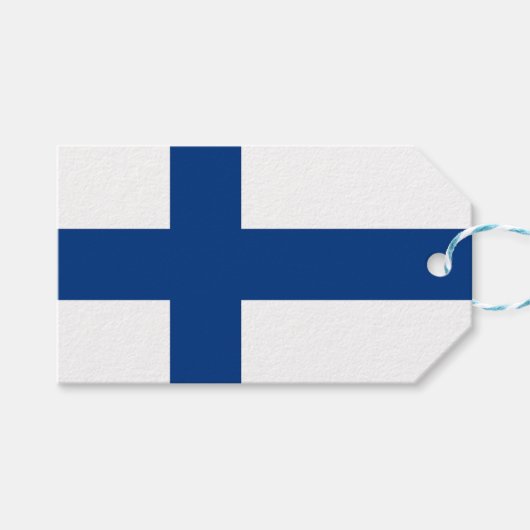 Geschenkmarke mit Flagge Finnlands Geschenkanhänger (Vorderseite (Horizontal))