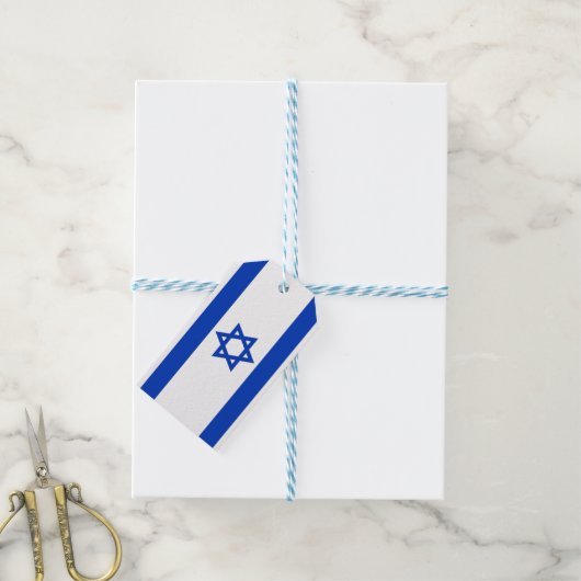 Geschenkmarke mit Flagge Israels Geschenkanhänger (Mit Garn)