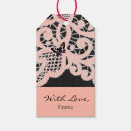 Geschenkmarke "MIT LIEBE" PEACH LACE with INDIVIDU Geschenkanhänger