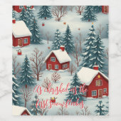 Geschenkmarke ( Winter Wonderland ) Weinetikett (Einzelnes Label)