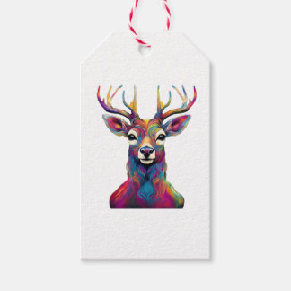 Geschenkmarken - Das farbenfrohe Hirsch Geschenkanhänger