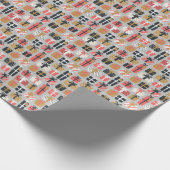 Geschenkmuster Red Grau Vintage Retro Geschenkpapier (Ecke)