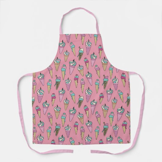 Geschenkmuster rosa Eiscreme-Tüte Schürze (Vorderseite)