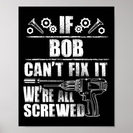 Geschenkname Fix Es Funny Geburtstag Personalisier Poster (Vorne)