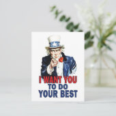 Geschenknoten für Lehrer - Onkel Sam Postkarte (Stehend Vorderseite)