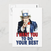 Geschenknoten für Lehrer - Onkel Sam Postkarte (Vorne/Hinten)