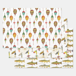 Geschenkpackung für Bobber, Lures und Trout Geschenkpapier Set