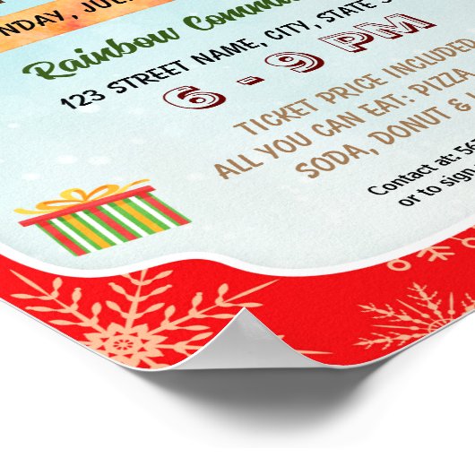 Geschenkpackung für Feiertage Poster (Ecke)