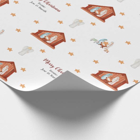 Geschenkpackung für Krippen - Mit Text angepasst Geschenkpapier (Ecke)