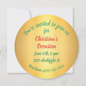 Geschenkpackung in grün und grün mit Bogen Einladung (Rückseite)