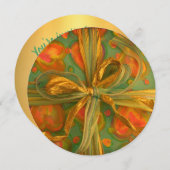 Geschenkpackung in grün und grün mit Bogen Einladung (Vorne/Hinten)