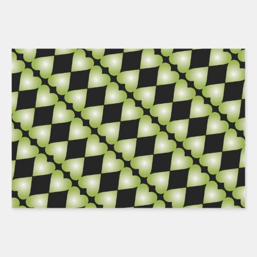 Geschenkpackung mit grünem Herz Geschenkpapier Set (Vorderseite 2)