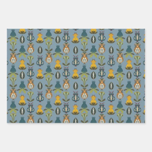 Geschenkpackung mit orientalischem Blumenmuster Geschenkpapier Set (Vorderseite 2)