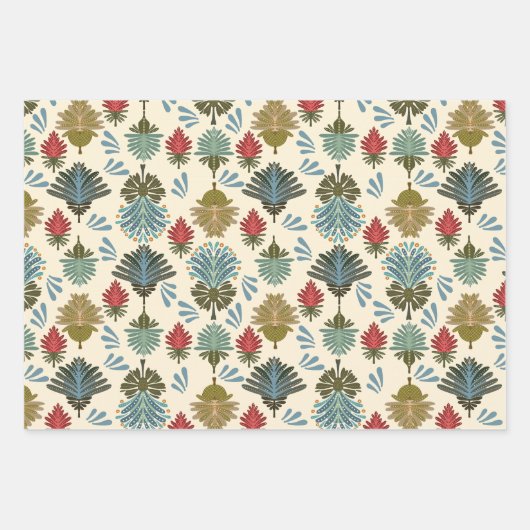 Geschenkpackung mit orientalischem Blumenmuster Geschenkpapier Set (Vorderseite)