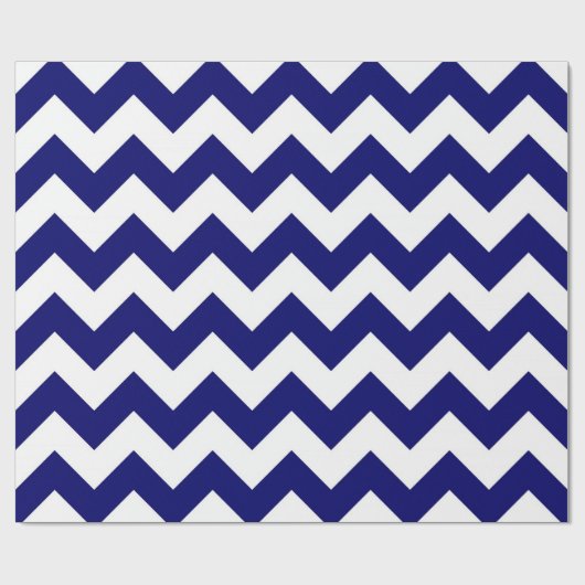 Geschenkpackung Navy und White Zigzag Geschenkpapier (Flach)