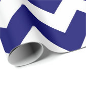 Geschenkpackung Navy und White Zigzag Geschenkpapier (Rolleneckpunkt)