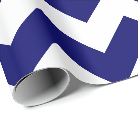 Geschenkpackung Navy und White Zigzag Geschenkpapier (Rolleneckpunkt)