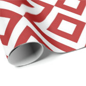 Geschenkpackung Rot und Weiß Meander Geschenkpapier (Rolleneckpunkt)