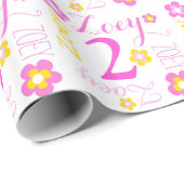 Geschenkpackung zum zweiten Geburtstag Blume indiv Geschenkpapier (Rolleneckpunkt)