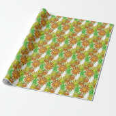 Geschenkpapier - 3D Neon Blumen (Ungerollt)