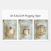 Geschenkpapier 9 A4-Designs Osterhase Highland Set (Vorderseite)