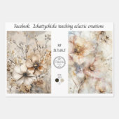 Geschenkpapier A3 Blumenmuster Decoupage Papier (Vorderseite)