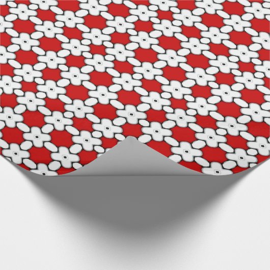 Geschenkpapier aus Red White Floral Pattern (Ecke)
