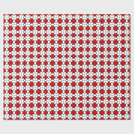 Geschenkpapier aus Red White Floral Pattern (Flach)