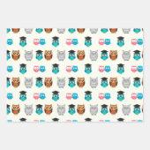 Geschenkpapier aus rosa und gelber Eule Set (Vorderseite 2)