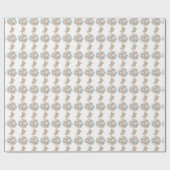 Geschenkpapier-Bären und blauen Balloons Geschenkpapier (Flach)