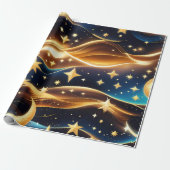 Geschenkpapier - Bernsteinfarbener Himmelsmond (Ungerollt)