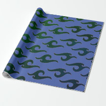 Geschenkpapier BLAU UND SCHWARZ JAPANISCHES MUSTER
